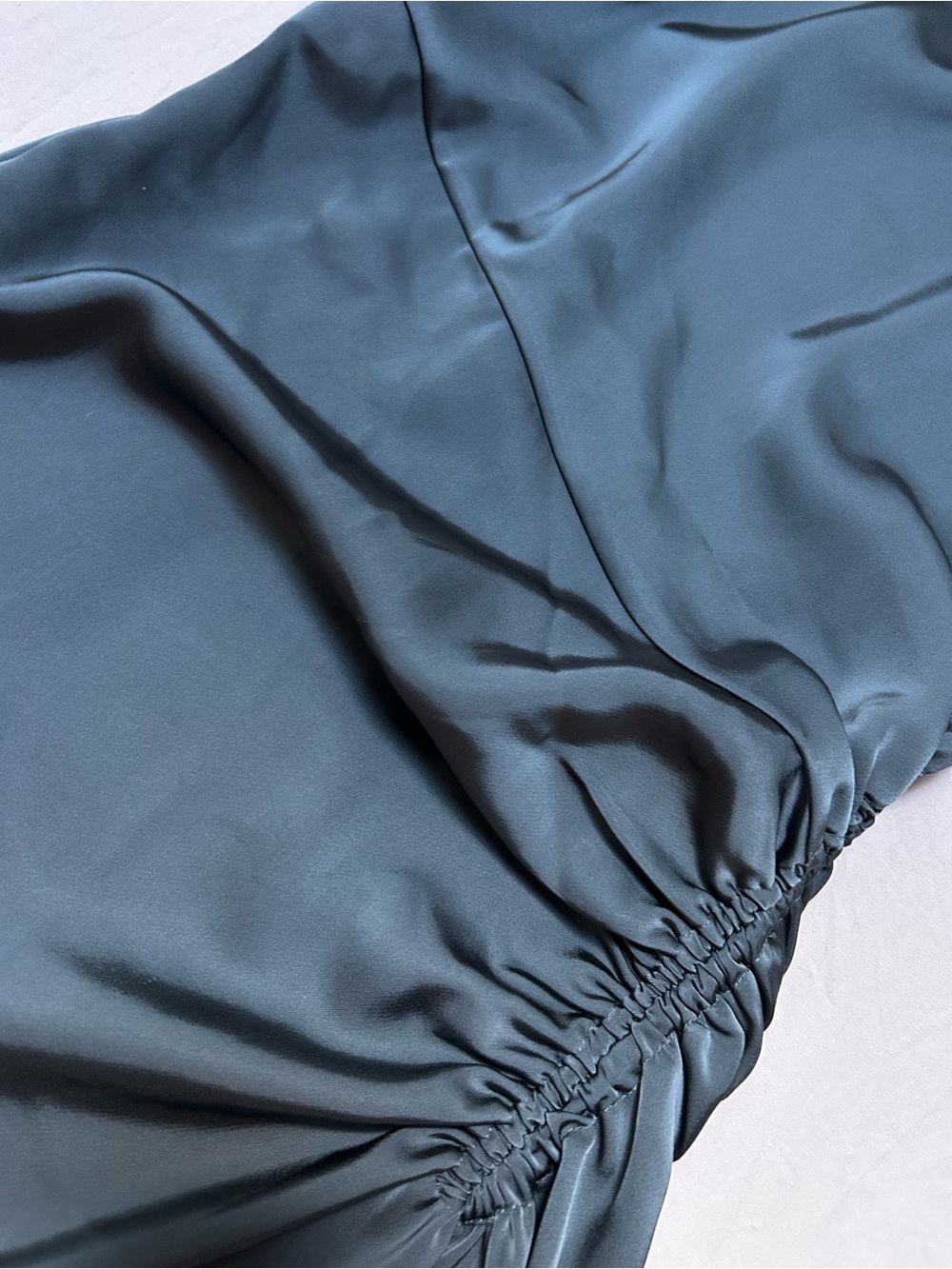 Storia Teal Blue Draped Ruched Maxi Dress - Picture 6 of 9